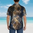 thumbnail image 4 of Balery Watercolor Snake Skin Camisas hawaianas de manga corta para hombre, camisas playeras de corte holgado, camisas de vacaciones con botones,Large, 4 of 7