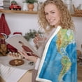 thumbnail image 6 of Map Fleece Blanket Blue Throw Blanket Soft Kids Throw Blanket Thick Plush Blanket Vivid 3D Print Map of The World Sherpa Blankets for Teens Kids Boys Girls 50x60 Inches, 6 of 6