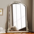 thumbnail image 3 of BEAUTYPEAK 24"x 32" Arched Vanity Mirror Vintage Decor Mirror Wall Mounted, Antique Silver, 3 of 8