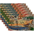 thumbnail image 2 of Retro Poster Car Placemats Set of 6 Fabric Placemats Square Placemat for Kitchen Table Heat Resistant, Easy to Clean Table Placemats 12x18 Inch, 2 of 6