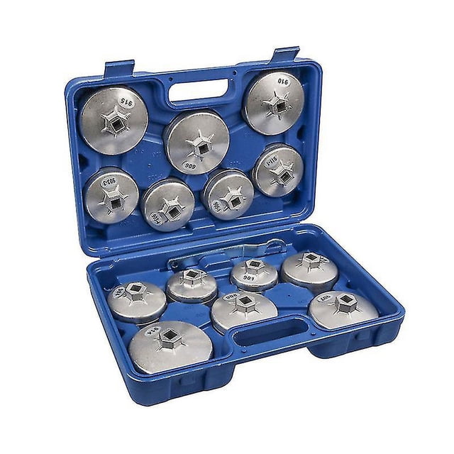 Juego de llaves de filtro de aceite con tapa de 15 Uds., Kit de herramientas para quitar la mano del coche, dispositivo de filtrado de combustible para coche de accionamiento cuadr