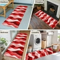 thumbnail image 5 of 2'x6' Rug Runners for Hallways Kitchen, Red Striped Non Slip Entryway Beside Floor Carpet Runner, Modern Gradient Geometric Ripple Stripes Washable Laundry Room Bedroom Throw Rugs Mat for Family Pet, 5 of 8