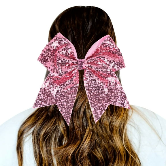 Prolriy Bow for Hair 1Pc Hair Scrunchies Gradient Sequins Bowknot Headdress Ropes Decorations Headdress Decoration Hair Ties for Girls Hair Accessories for Women Pink1 One Size