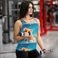 thumbnail image 6 of Gukieu Cloud Cute Hamster Print Women's Quick-drying Fitness Vest, Round Neck Sleeveless Fitness T-shirt, Suitable for Yoga, Sports-Small, 6 of 7