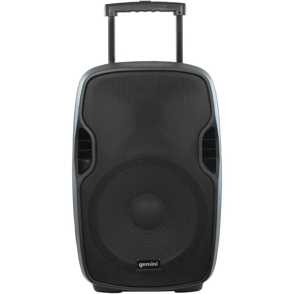 Gemini AS-15TOGO Portable Bluetooth PA Speaker with Integrated Mixer and Wired Microphone, Black, AS-15TOGOPT