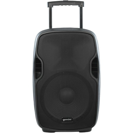 Gemini AS-15TOGO Portable Bluetooth PA Speaker with Integrated Mixer and Wired Microphone, Black, AS-15TOGOPT
