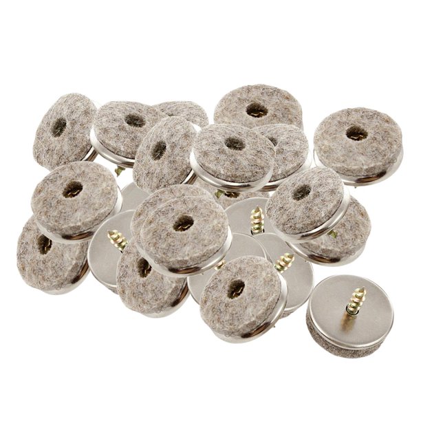 24 almohadillas de fieltro antideslizantes para muebles con tornillos, protectores deslizantes para suelo 38 mm