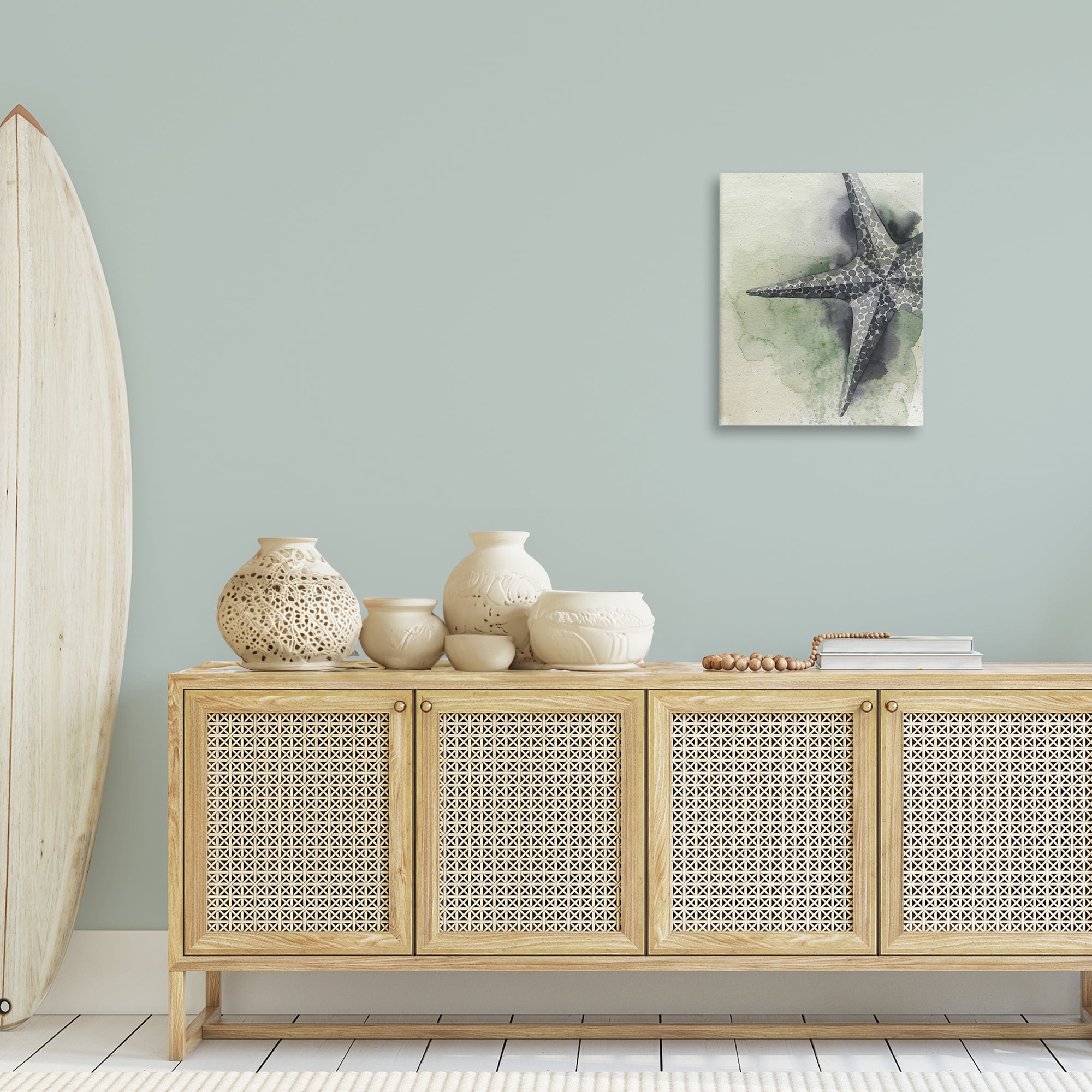 Stupell Industries Spotted Grey Starfish Animals & Insects Painting Gallery Wrapped Canvas Art Print Wall Art, 16 x 20