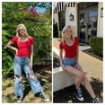 thumbnail image 6 of Zeagoo Women's Deep V Neck T-Shirt Summer Short Sleeve Slim Fitted Stretchy Basic Casual Tops, 6 of 6