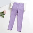 thumbnail image 4 of CPNG Girls Summer Thin Leggings Pants Solid Color Full Length Basic Leggings Stretchy Legging Footless Tight Pants(Purple,4-5 Years), 4 of 6