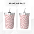 thumbnail image 3 of PAYOHTO Pink Geometric Wavy Insulated Stainless Steel Tumbler 12 oz Thermos Come with Straw Kids Leak-Proof Travel Mug Cup, 3 of 7