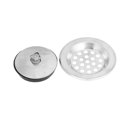 - Unique Bargains Kitchen Metal Water Drain Drainer Garbage Hair Stopper Sink Strainer Set