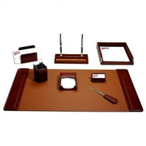 Dacasso D3012 Mocha Leather 8-Piece Desk Set