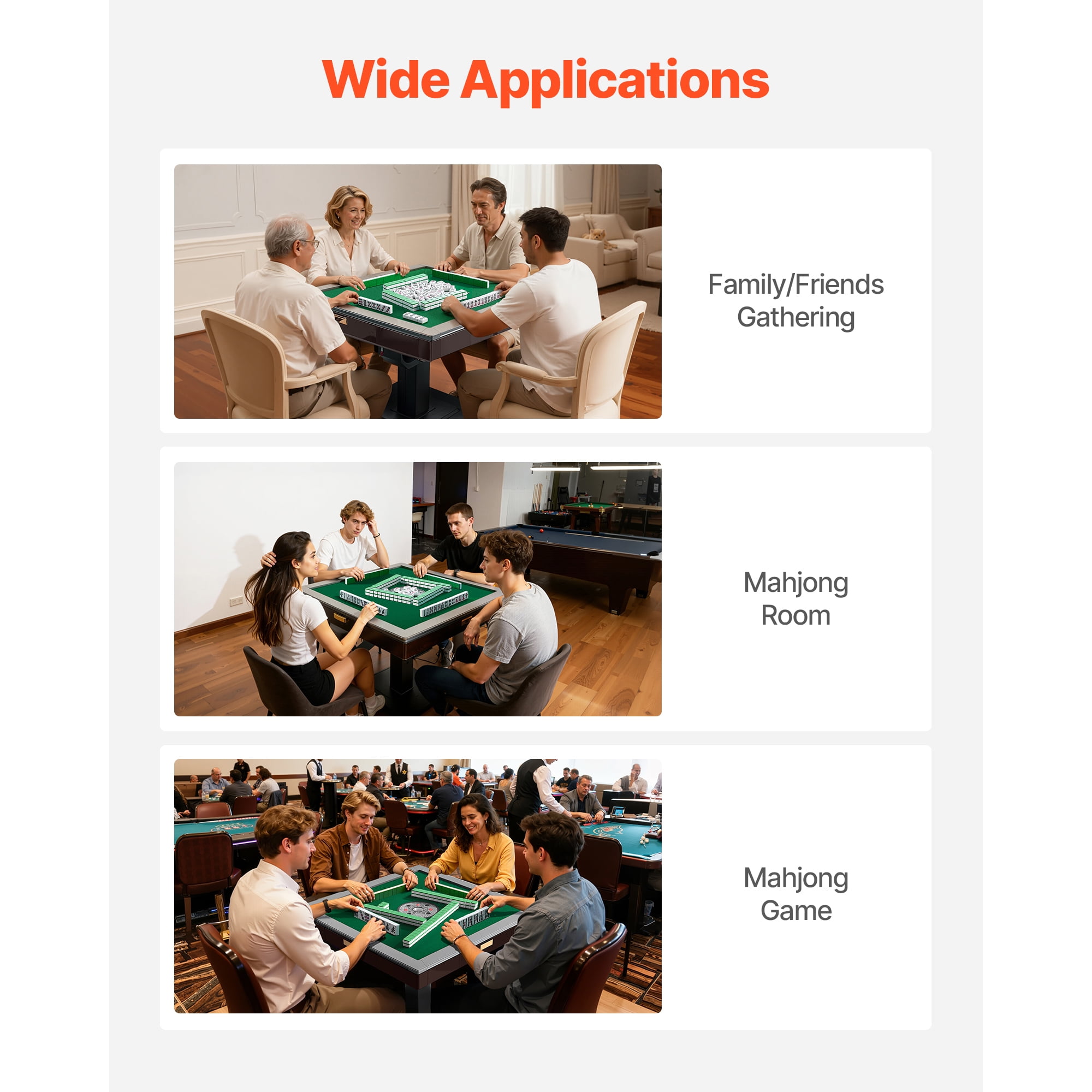 KFFKFF Automatic Mahjong Table with Wheels, Includes 2 Sets of 40 mm Tiles (164 Pieces), Foldable Design with Automatic Shuffling, Ideal for Home Use, Outdoor Activities
