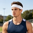 thumbnail image 5 of Sweat Wicking Sports Headband Quick Dry Stretch Workout Sweatband Non Slip Athletic Head Wrap For Running Yoga Gym Cycling Fitness(White-18Cm), 5 of 5