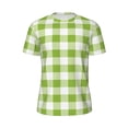 thumbnail image 5 of Wukai White Green Plaid Print Men's Short-Sleeved Mesh T-Shirt,Quick-Dry Short Sleeve Workout T-Shirt-X-Small, 5 of 8