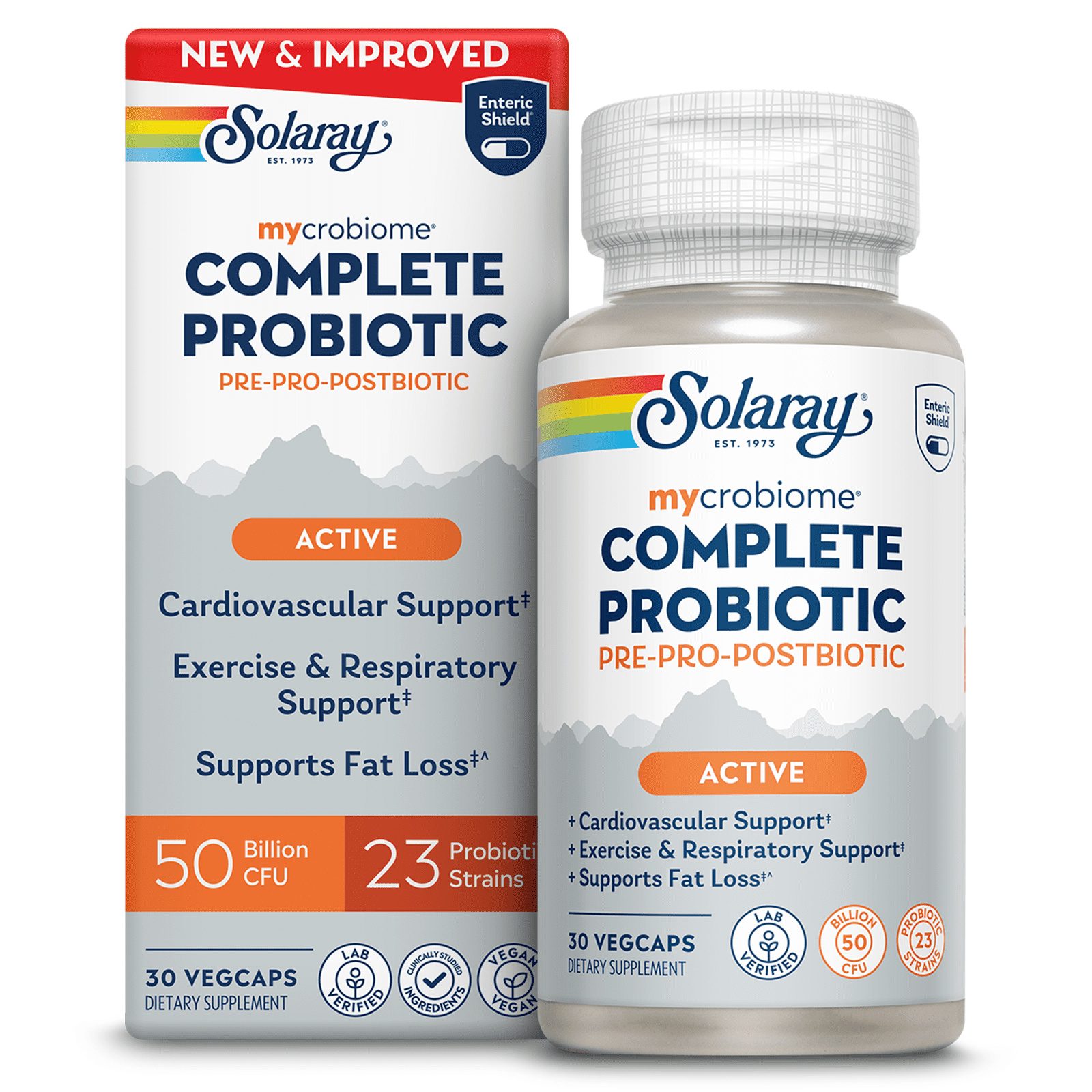 SOLARAY Mycrobiome Complete Probiotics Active Formula, 30 VegCaps