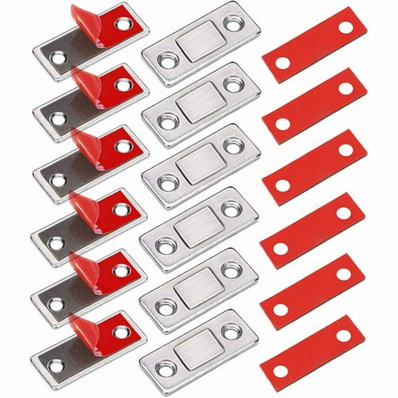 16-Pack Silver Super Slim Magnetic Cabinet Latches – Heavy-Duty Door & Drawer Closures for Kitchen, Bathroom, Closet, RV & Furniture