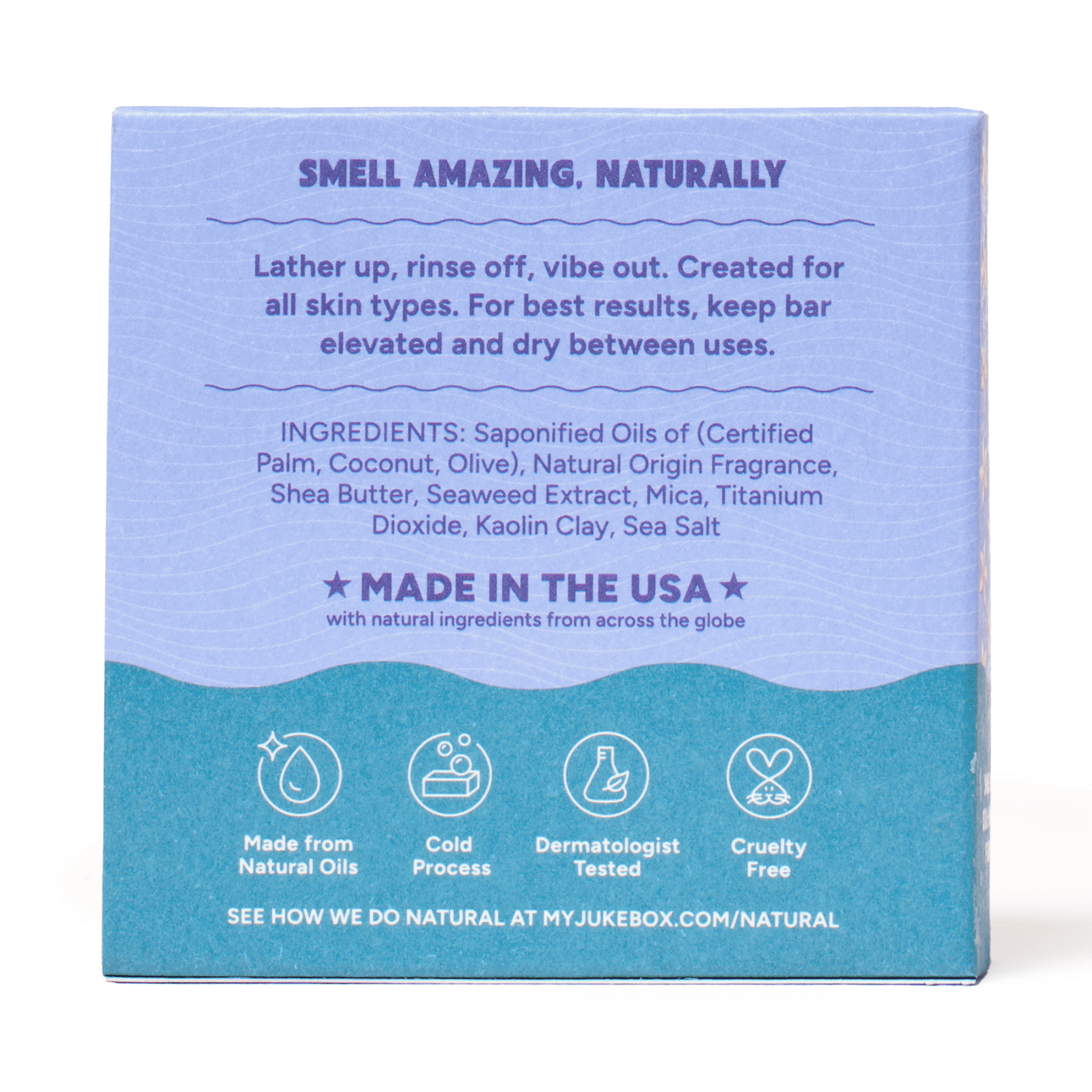 Jukebox Womens Bar Soap, Natural Bar Soap for Women, Sky Blue Malibu, 5 Oz