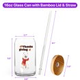 thumbnail image 5 of Happy Thanksgiving Samoyed with Turkey Pumpkins Autumn Vibes 16oz Glass Cup Mug Siberian Sammy Dog Lover Glass Can with Bamboo Lid and Straw - 12018, 5 of 5