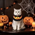 thumbnail image 3 of Oceanwell Halloween Pet Cape Collar Adjustable Cat Dog Witch Bandana With Bow Pumpkin Bat Print Decorative Ruffled Pet Neck Scarf For Cats Small Dogs, 3 of 5
