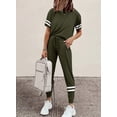 thumbnail image 2 of Womens Short Sleeve Two Piece Outfits Loungewear Sweatsuit Sets Outfits Athletic Tracksuits, 2 of 6