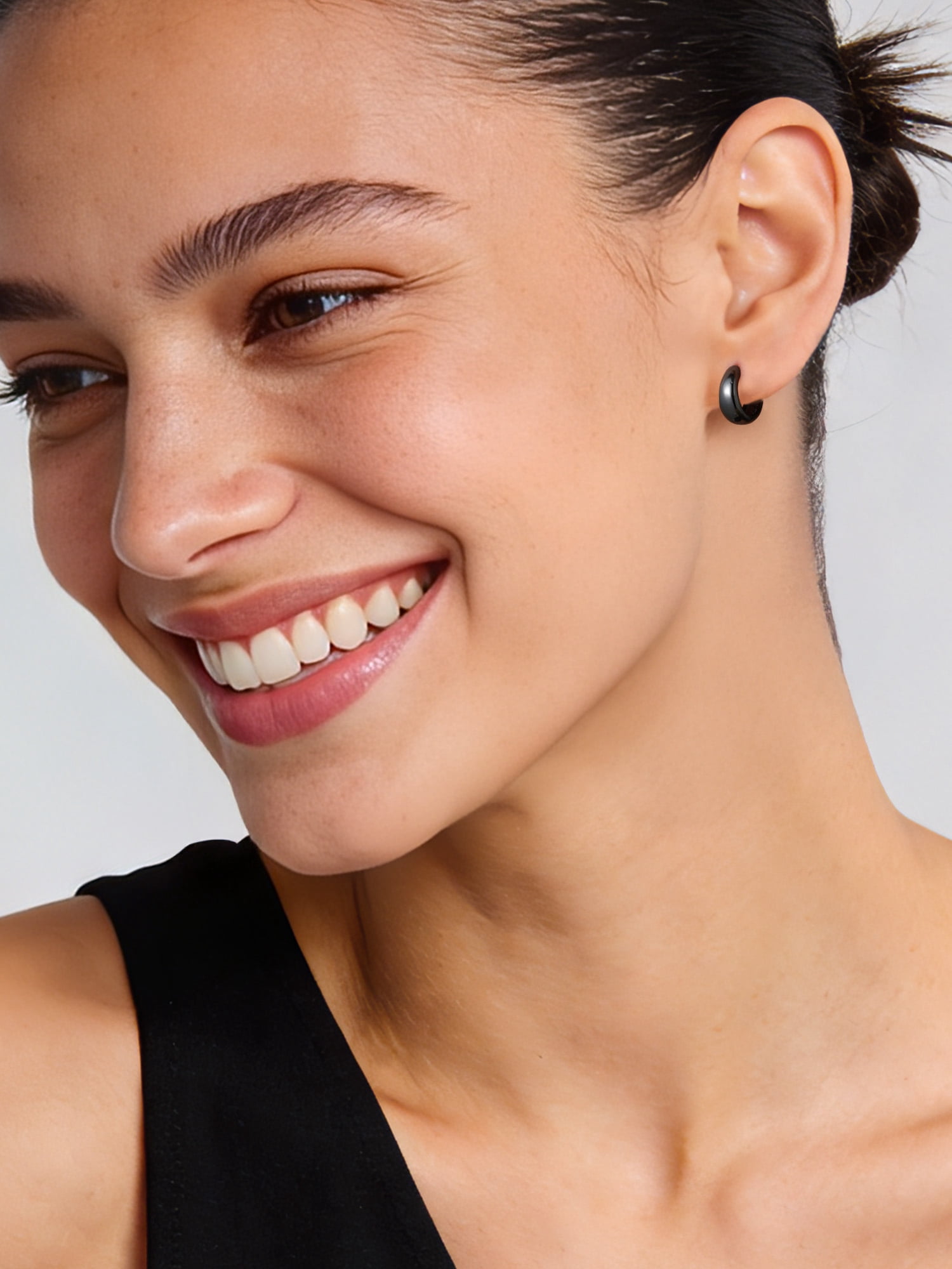 ChicSilver Solid 925 Sterling Silver Hoop Earrings for Women Chunky Earring Solid Silver Hypoallergenic Small Huggie Hoops Lightweight Tiny Thick Trendy Hoop Earrings