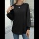 thumbnail image 5 of Blusas de Larga con Ojales para Mujer, -Otoño 2025, Cuello Redondo, Blusas Informales Holgadas, Conjuntos de Moda. Negro XXL, 5 of 10