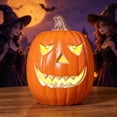 thumbnail image 6 of Halloween Lighted Pumpkin Large Plastic LED Pumpkin Decoration, Weather-Resistant Blow-Molded Outdoor Yard Porch Home Storefront Holiday Display Decor, 6 of 6