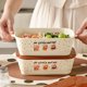 thumbnail image 4 of Fiudx Lonchera Fresh Bowl, Caja Bento de Cerámica con Divisiones, Diseño Pintado a Mano, Apta para Microondas, Tapa a Prueba de Fugas, Lonchera Portátil para Trabajadores, Diseño Único, 4 of 6