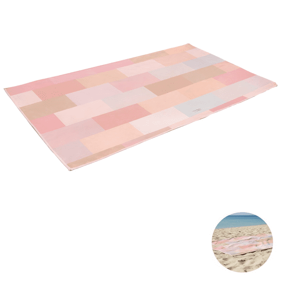 Beach Towel, Oversized Abstract Plaid Microfiber Quick Dry Absorbent Cloth, Lightweight Compact, 29.5 x 59.1 in, 8.8 oz, Soft for Travel, Swimming, Bathing, Poolside Use