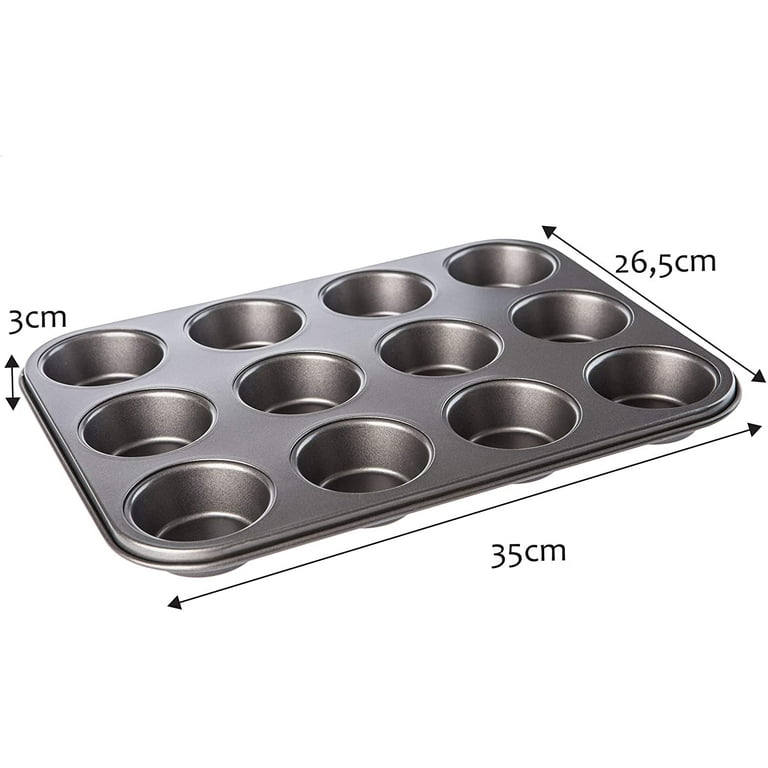 Silicone Muffin Pan - 6-Cavity Nonstick Baking Tray for Muffins, Cupcakes,  Brownies and More - Food Grade and BPA Free - Pack of 3 Colors (Gray