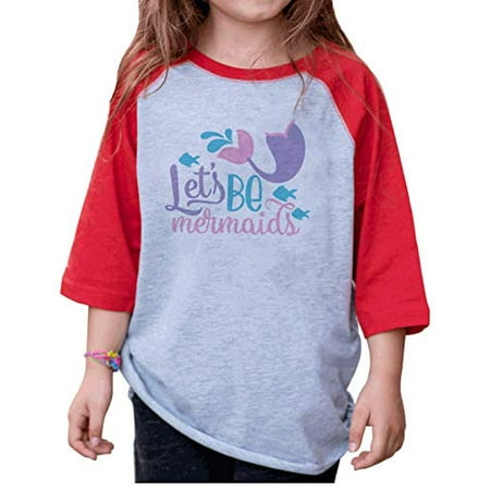 

7 ate 9 Apparel Kids Let s Be Mermaids Summer Girls Red Shirt 2T