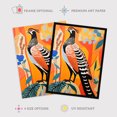 thumbnail image 2 of Autumn Pheasant Bird Portrait Vibrant Folk Art Oil Painting Orange Blue Red Patterns Unframed Wall Art Print Poster Home Decor Premium, 2 of 5