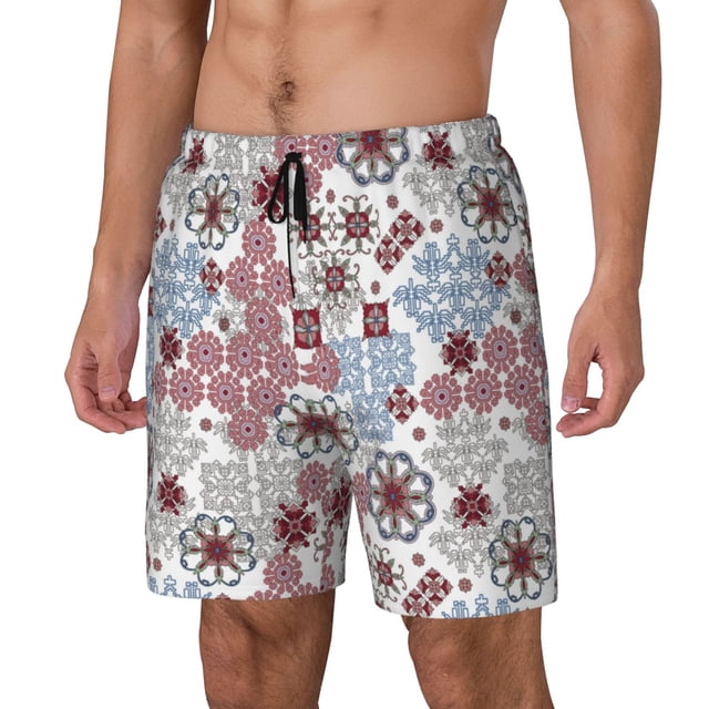 Fotbe Abstract Floral Traje de Baño para Hombre – Shorts de Natación de Secado Rápido con Forro y Bolsillos-X-Large