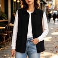 thumbnail image 6 of Staron Fall Vest for Women Casual Knit Vest Sleeveless Solid Lightweight Comfy Loose Longline Vest Jacket Black L, 6 of 7
