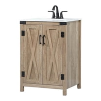 24 inch single bathroom vanity in natural oak