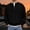 Black, variant on Quarter Zip Pullover Men Long Sleeve Stand Collar Lightweight Corduroy Shirt Plain Business Casual Work Shirts