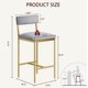 thumbnail image 5 of Set of 2 37-pulgada bar stools con metal legs, pu asientos, backrest, y footrest: perfect para dining room, kitchen, o party (gold), 5 of 7