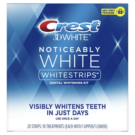 Crest Noticeably White Whitestrips Teeth Whitening Kit, 10 (Best White Teeth Treatment)
