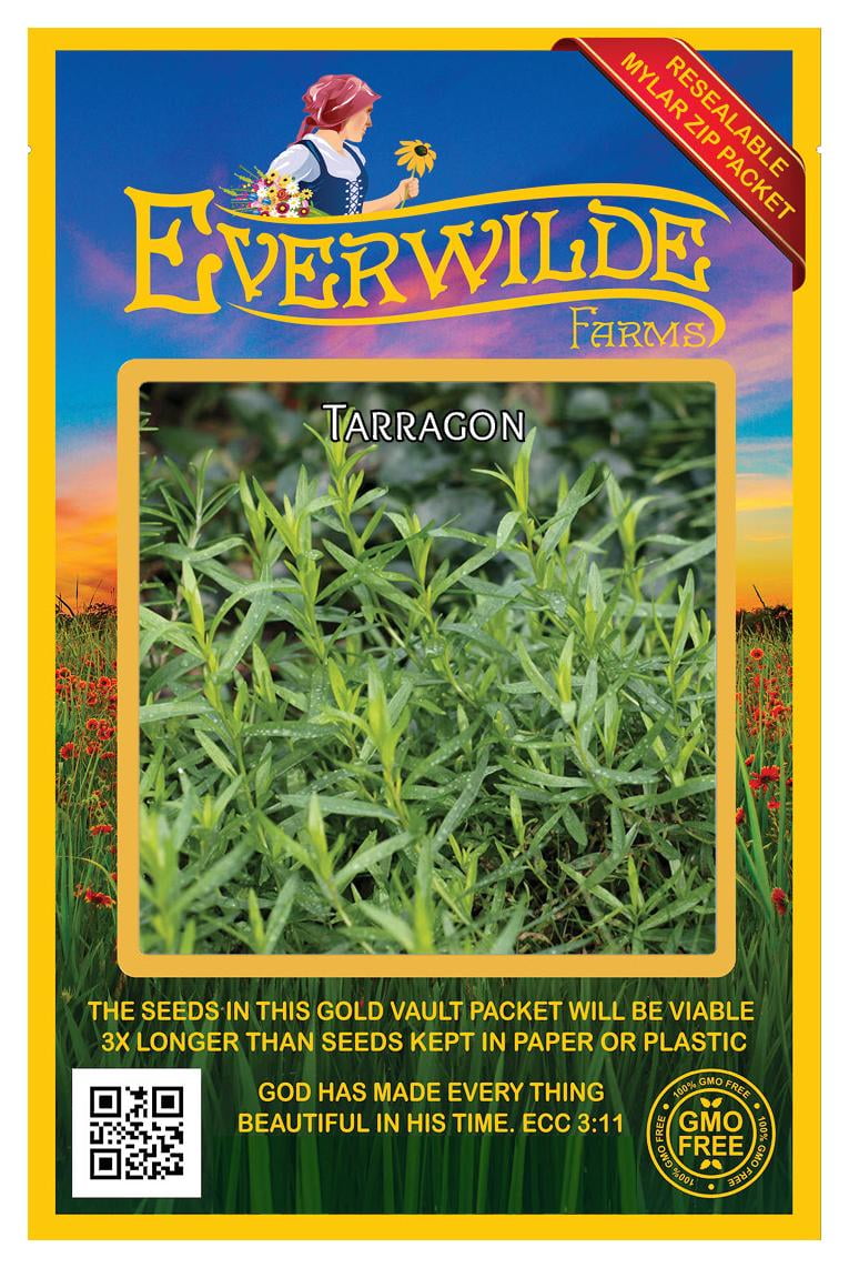 Everwilde Farms 2000 Tarragon Herb Seeds Gold Vault Jumbo Bulk Seed