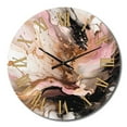 thumbnail image 2 of Designart "Chromatic Agate in Pink and Black II" Abstract Oversized Wall Clock, 2 of 5