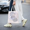 thumbnail image 6 of YFYANG Reusable Cotton Canvas Tote Shopping Bag, Bohemian Simple Round Washable Portable Grocery Bag for Daily Travel, 6 of 8