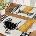 thumbnail image 2 of Jbralid Farm Chicken Hen Animal Placemats Set of 4, Black White Buffalo Check Plaid Farmhouse Chick Dining Table Place Mats, Spring Summer Country Rustic Kitchen Decor Home Decoration 12x18 Inch, 2 of 5