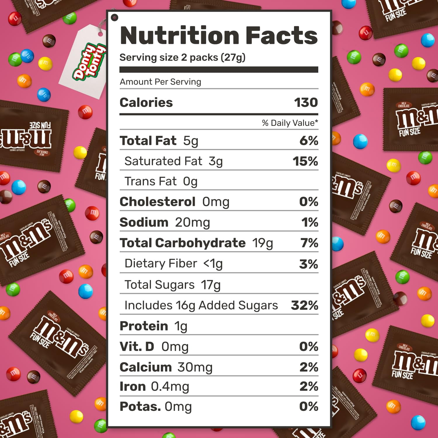 M&M'S Milk Chocolate Candy 2 lb – Bulk Bag, Individually Wrapped Fun Size Packs