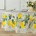 thumbnail image 3 of Round Lemon Tablecloth 60x60inch, French Lemon Country Farmhouse Spring Summer Waterproof Wrinkle Resistant Washable Tablecloth for Indoor and Outdoor, Holiday Kitchen Restaurant and Party, 3 of 6
