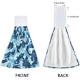 thumbnail image 4 of Coolnut Blue Camouflage Hanging Towel Set of 2, Absorbent Soft Coral Velvet Hand Towel with Hanging Loop for Bathroom, Kitchen, Home Decor, 14 x 18 Inch Washcloth Gift, 4 of 7
