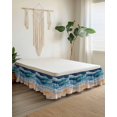 thumbnail image 2 of Abstract Ocean Bed Skirt King Size 16" Drop Gradient Sea Wave Oil Painting Modern Ruffled Wrap Around Bed Skirts Adjustable Elastic Bedskirt Dust Ruffle for King Size Bed, 2 of 7
