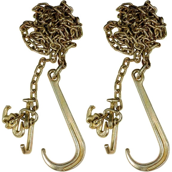 Genrics NEW Transport Tow Chain J Hook Long Shank w/ R T J & Grab Hook 2 G70 5/16''x10'