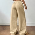 thumbnail image 4 of Resicozy Wide Leg Sweatpants Women Low Rise Baggy Pants Fall Fashion Lounge Lightweight Sweat Pants with Pockets Beige S, 4 of 5